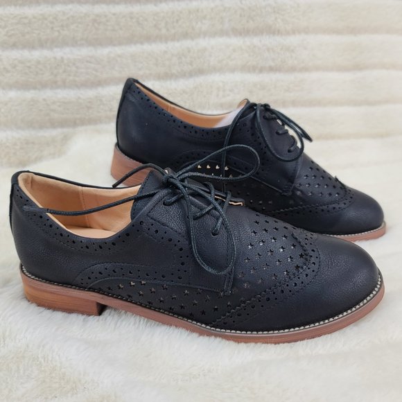 Pin Up Couture HEPBURN-26 Wingtip Oxford Women's loafers Black - Picture 3 of 4